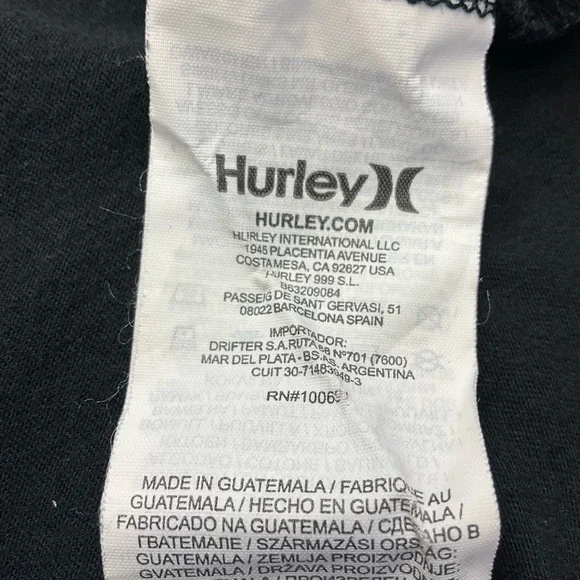 🌼4/$10🌼 HURLEY Black Florida Tropical Graphic T-Shirt Woman Small - Picture 7 of 7